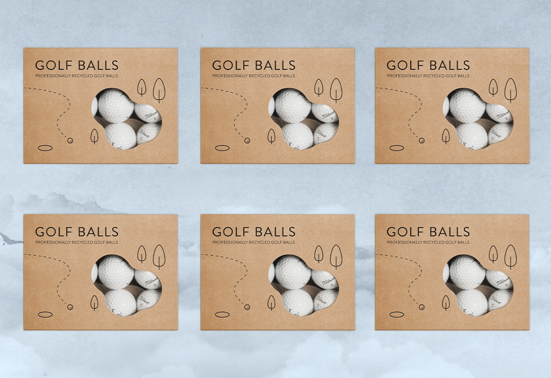 Dussinförpackade golfbollar
