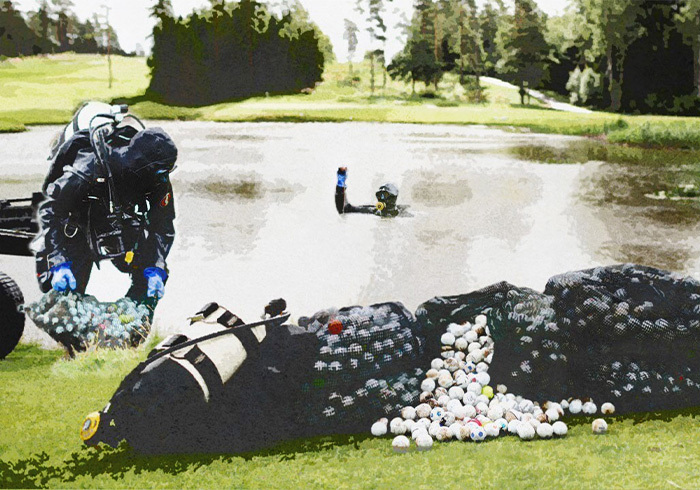recyclen van golfballen