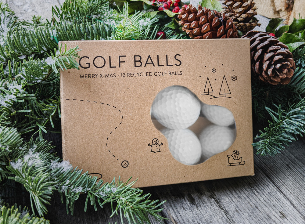 Recycelte Golfbälle als Weihnachtsgeschenk